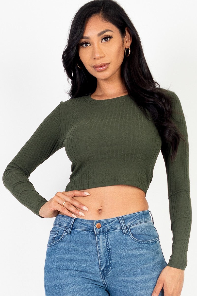 long sleeve crop top