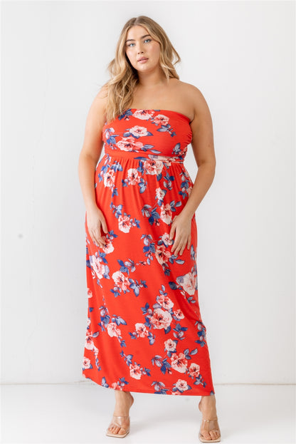 Rose Print Ruched Dress