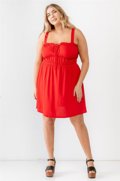 Woven Ruffle Mini Dress