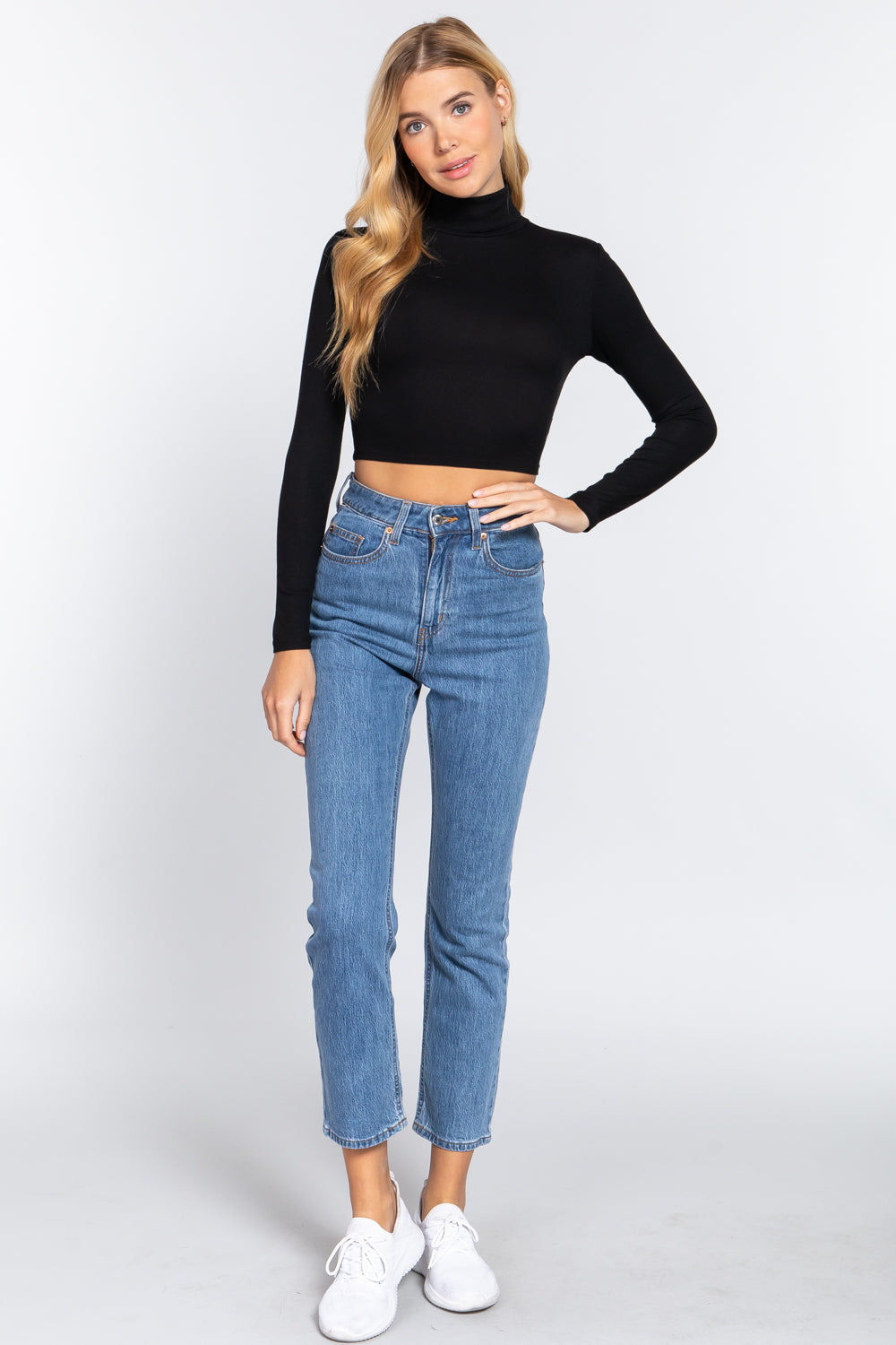 turtle neck crop top