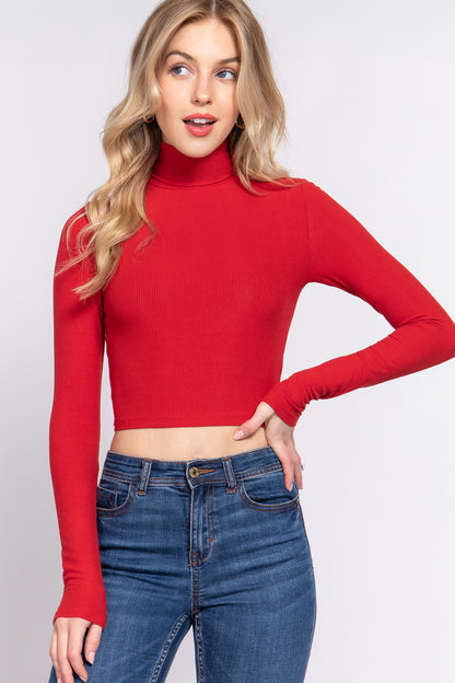 Turtle Neck Crop Top