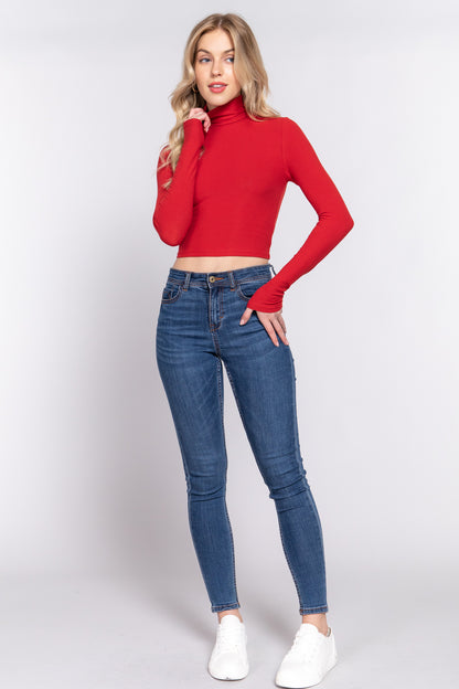 Turtle Neck Crop Top