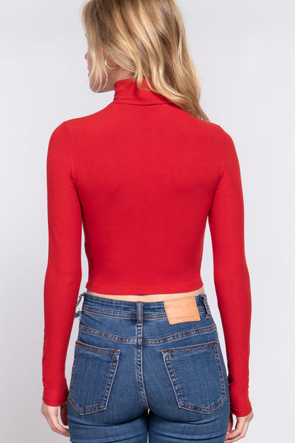 Turtle Neck Crop Top