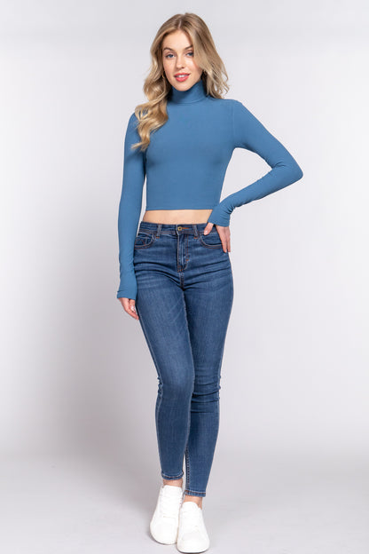 Turtle Neck Crop Top