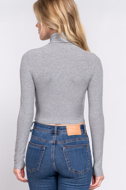 Turtle Neck Crop Top