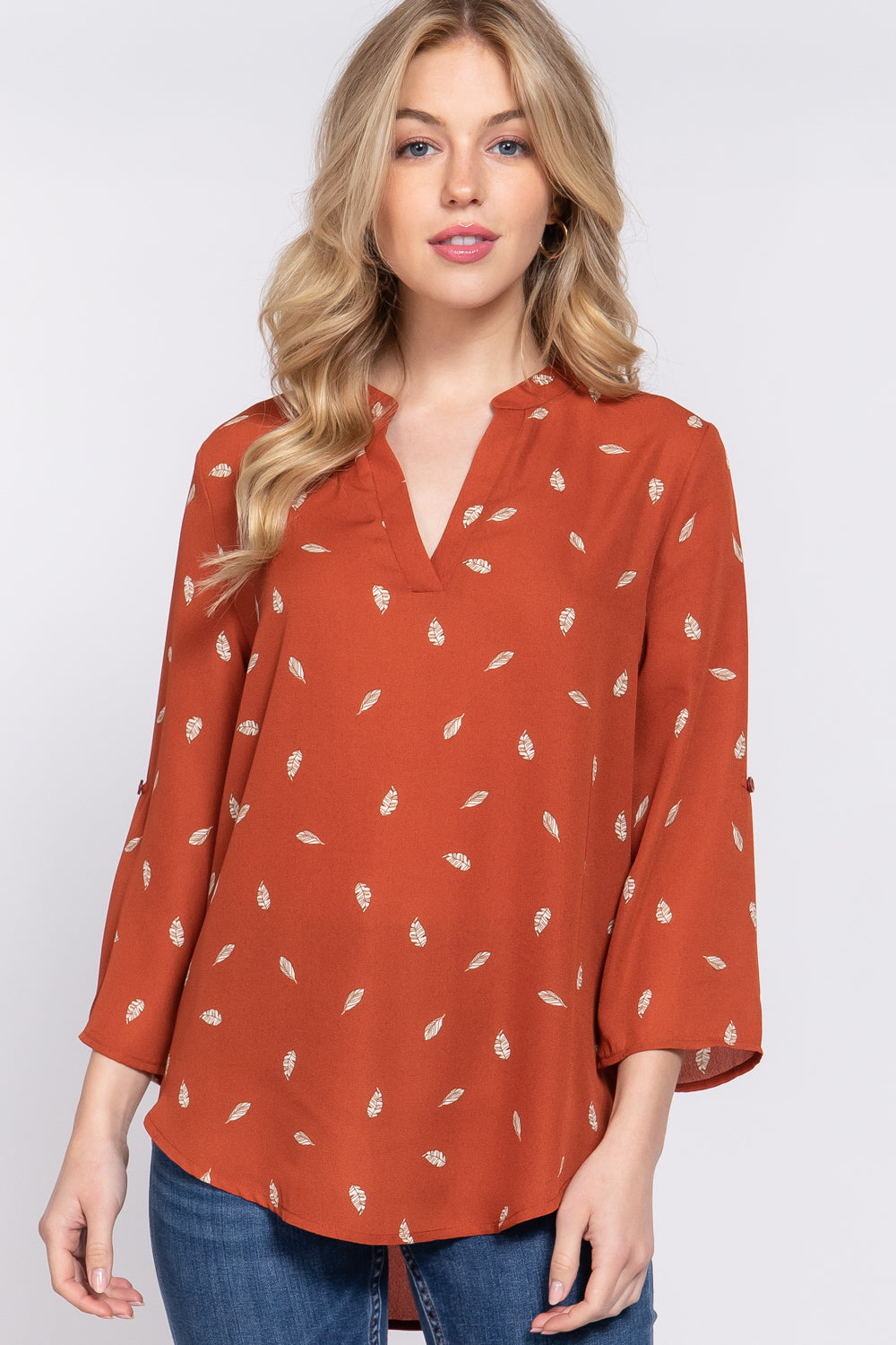 roll up sleeve blouse