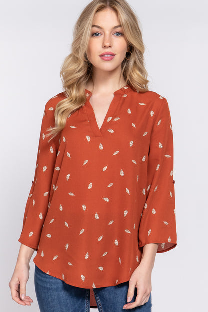 Roll Up Sleeve Blouse