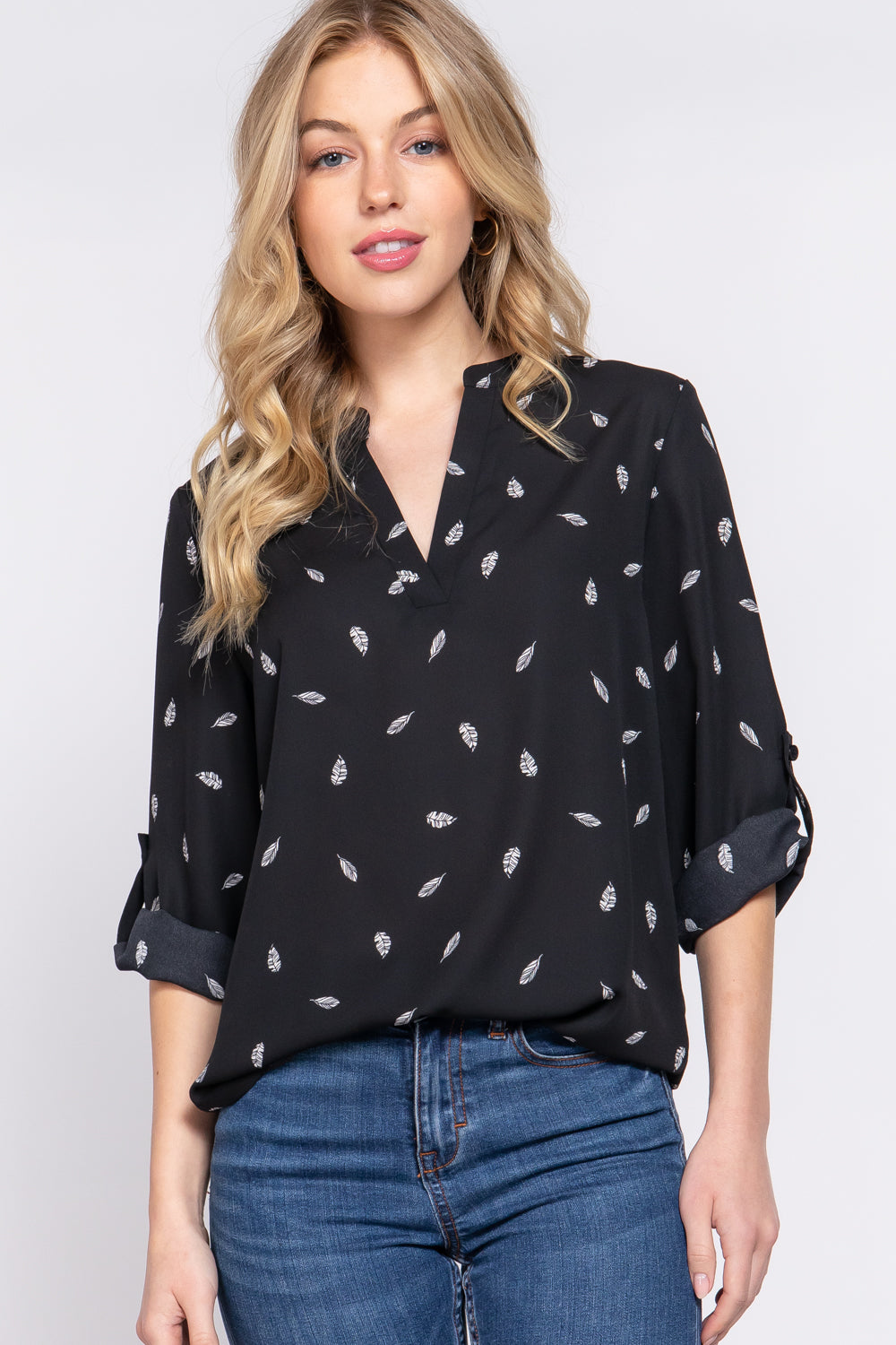 roll up sleeve blouse