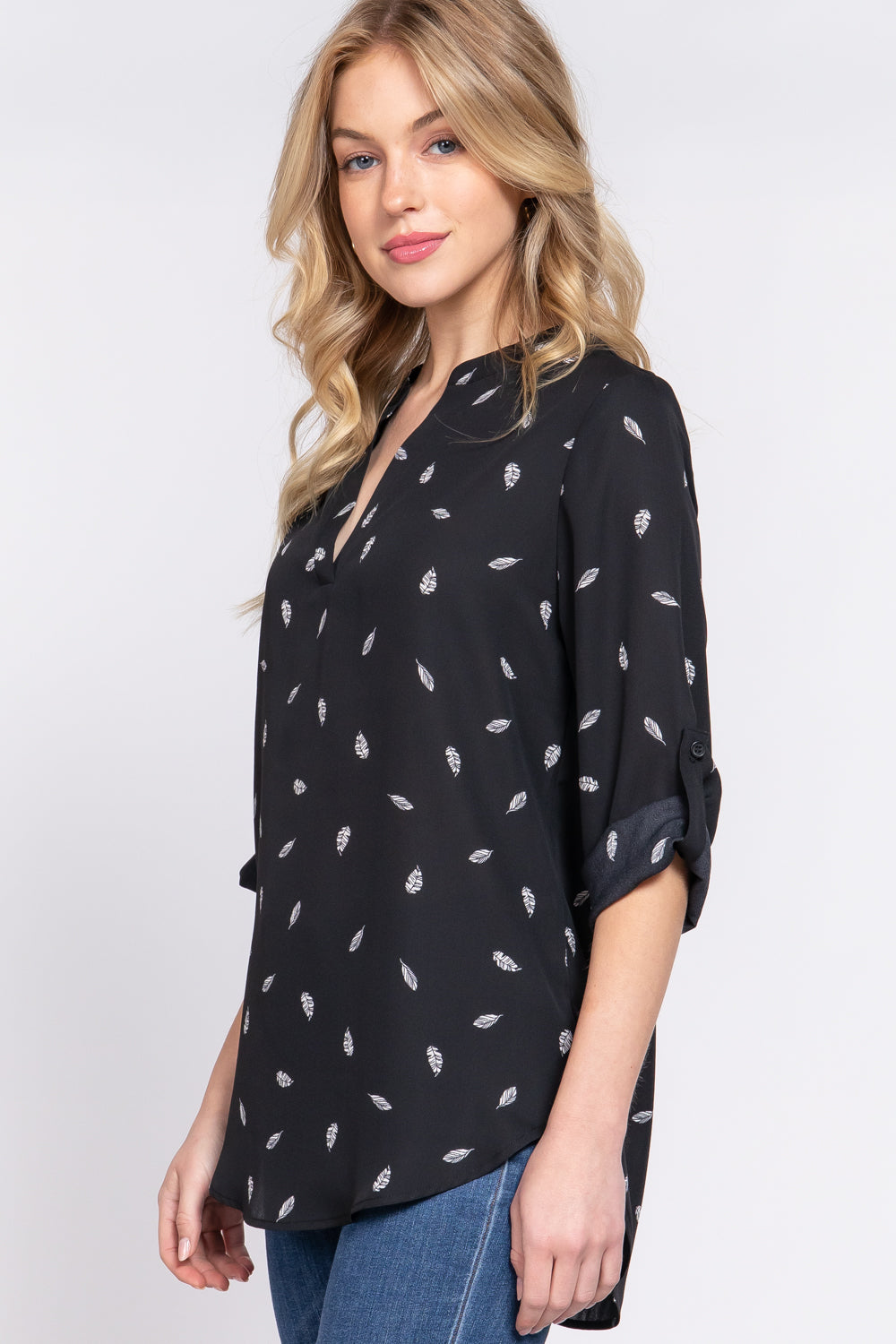 roll up sleeve blouse