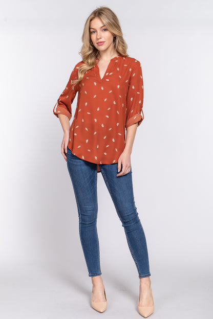 Roll Up Sleeve Blouse