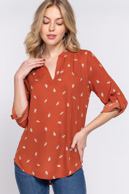 Roll Up Sleeve Blouse