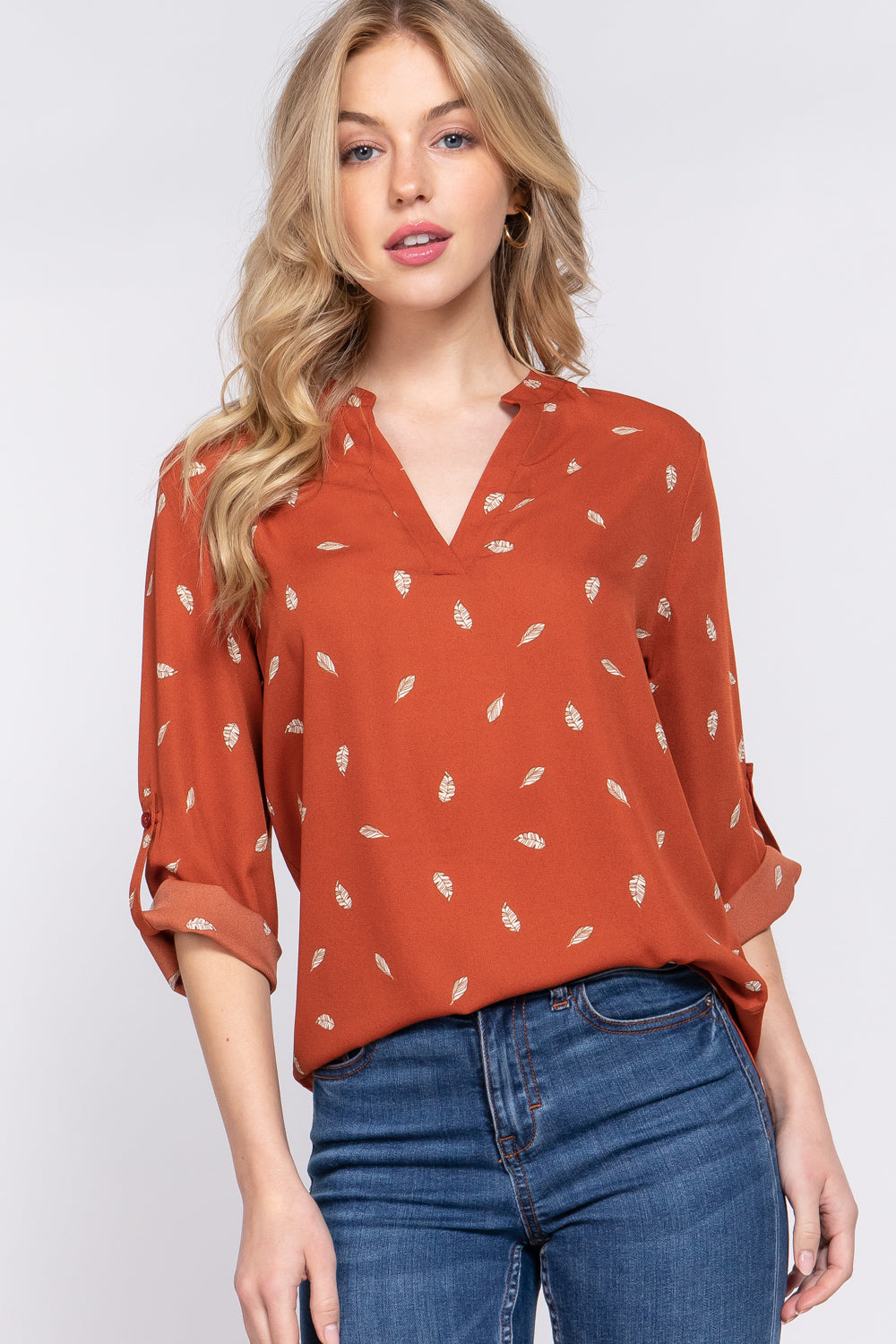 roll up sleeve blouse