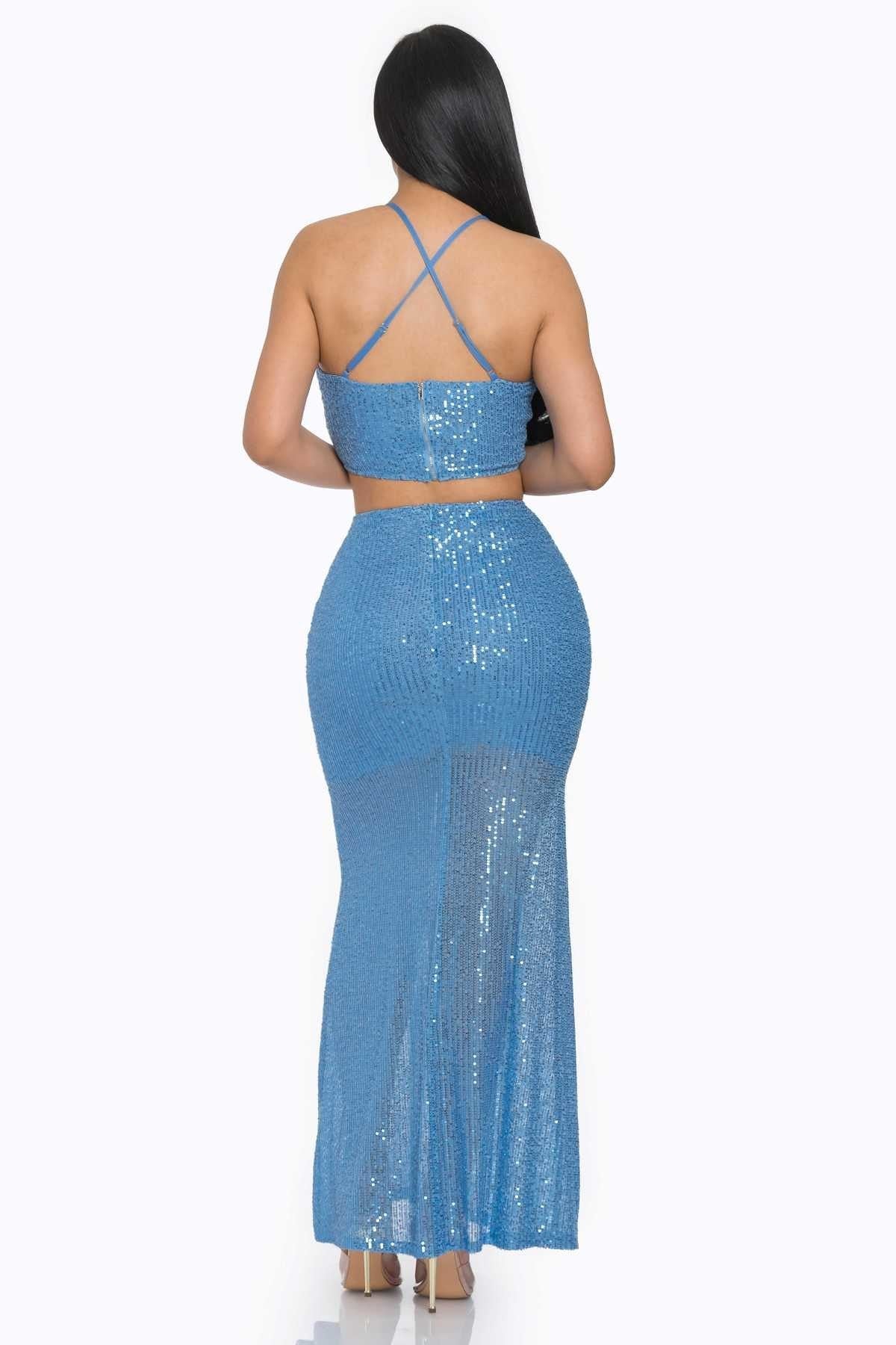 sexy back sequin set