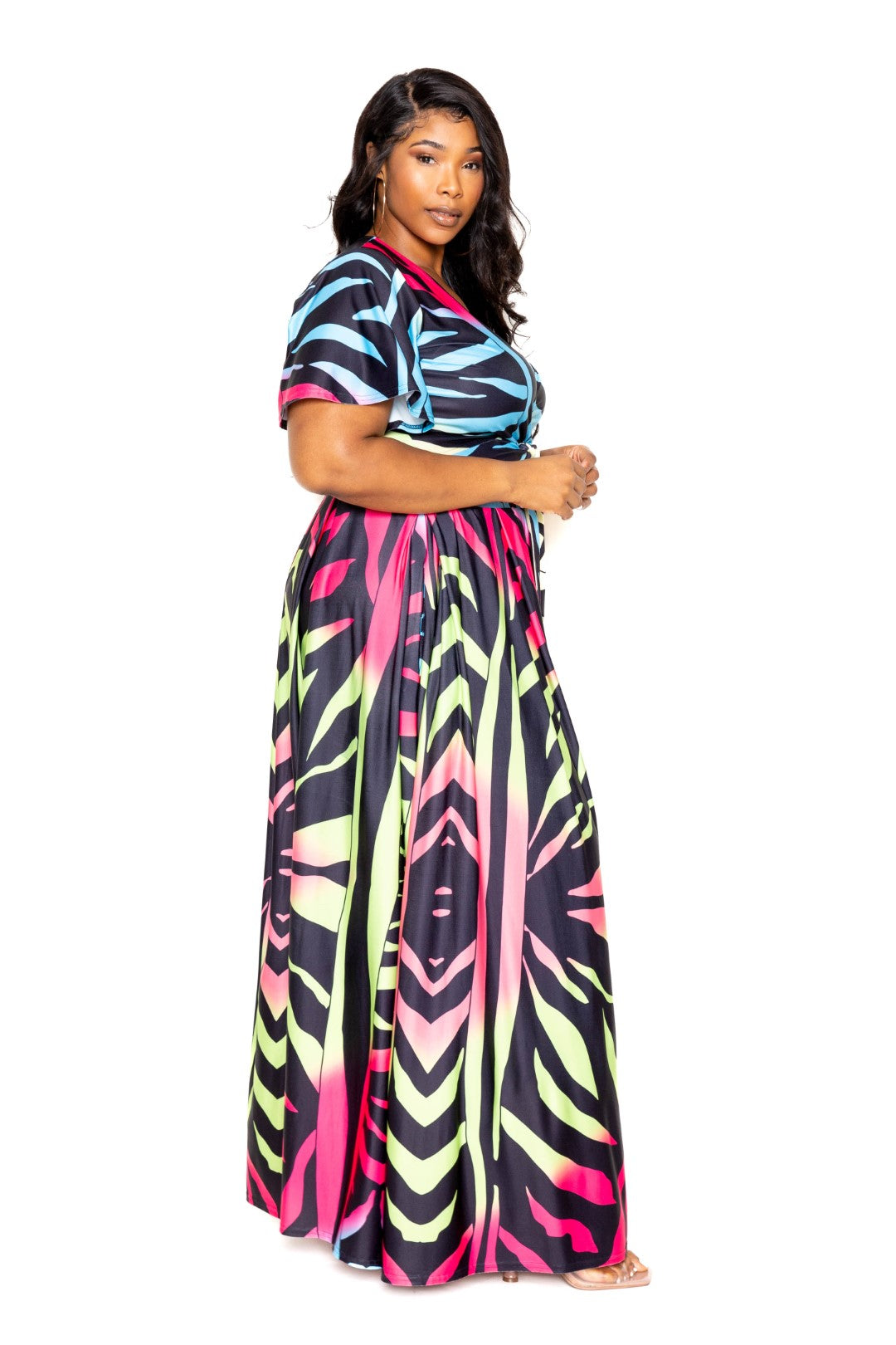 ombre print maxi skirt & top set