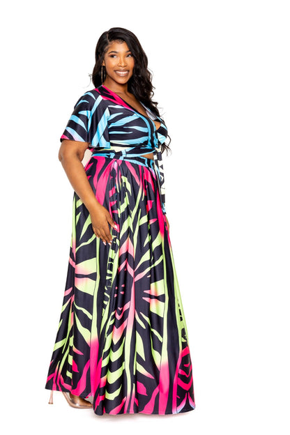 Ombre Print Maxi Skirt & Top Set