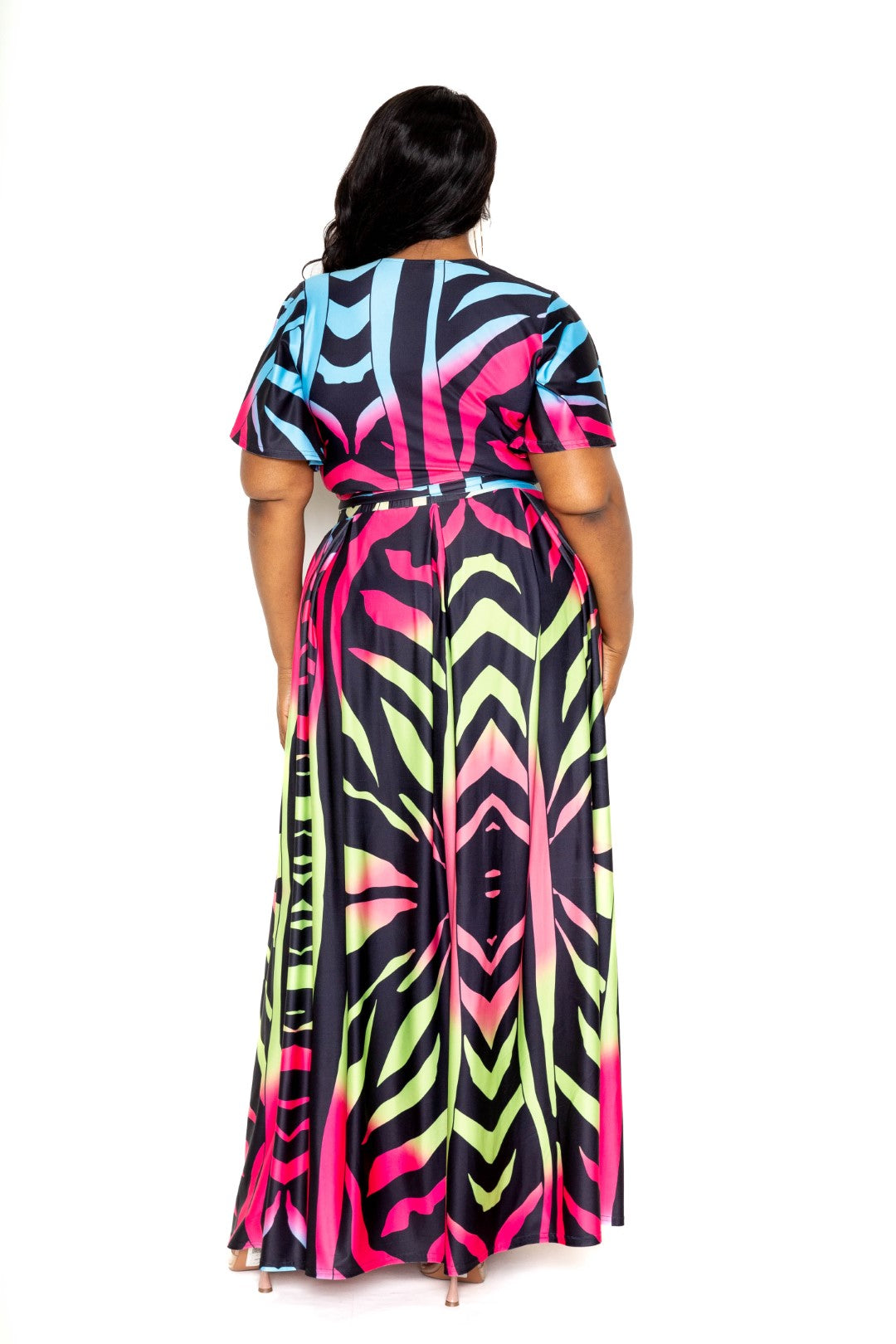 ombre print maxi skirt & top set