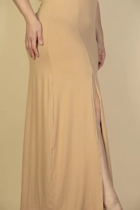 plunge neck maxi dress