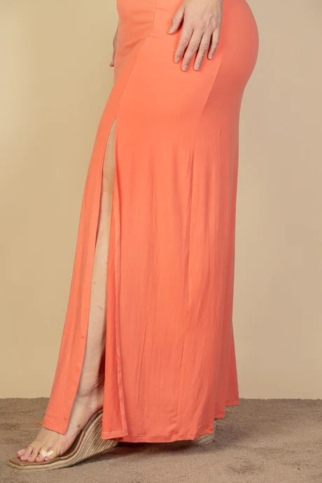 plunge neck maxi dress