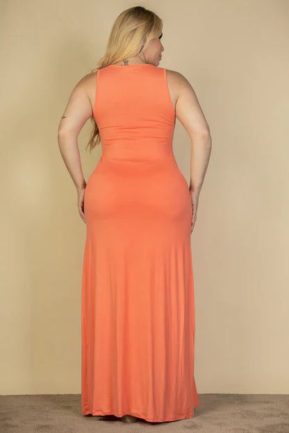 Plunge Neck Maxi Dress