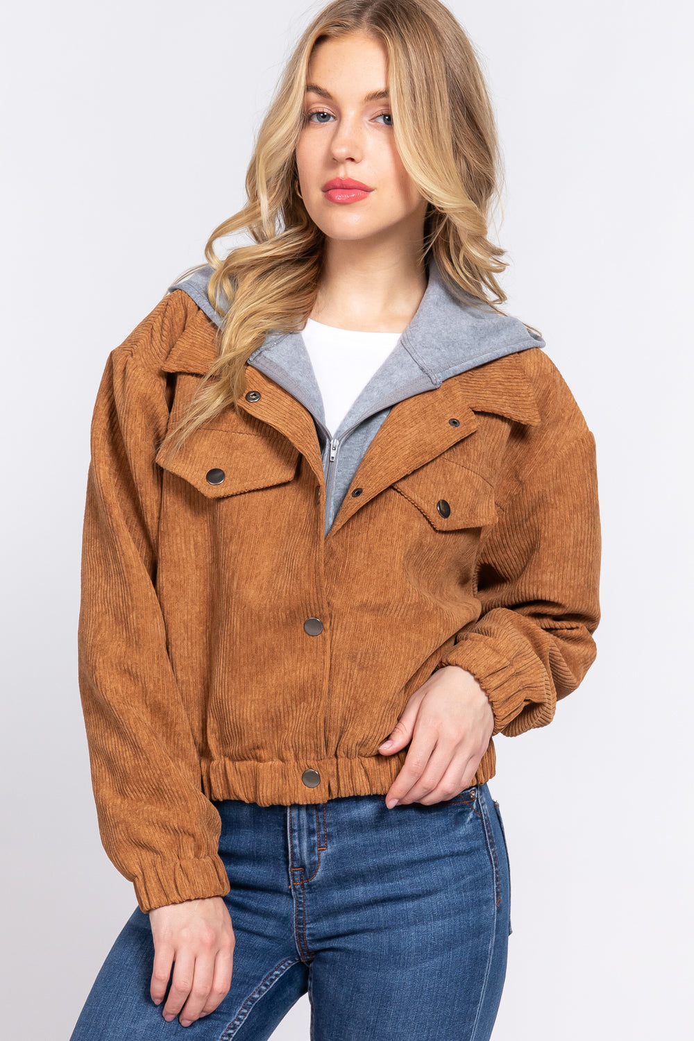 hoodie corduroy jacket