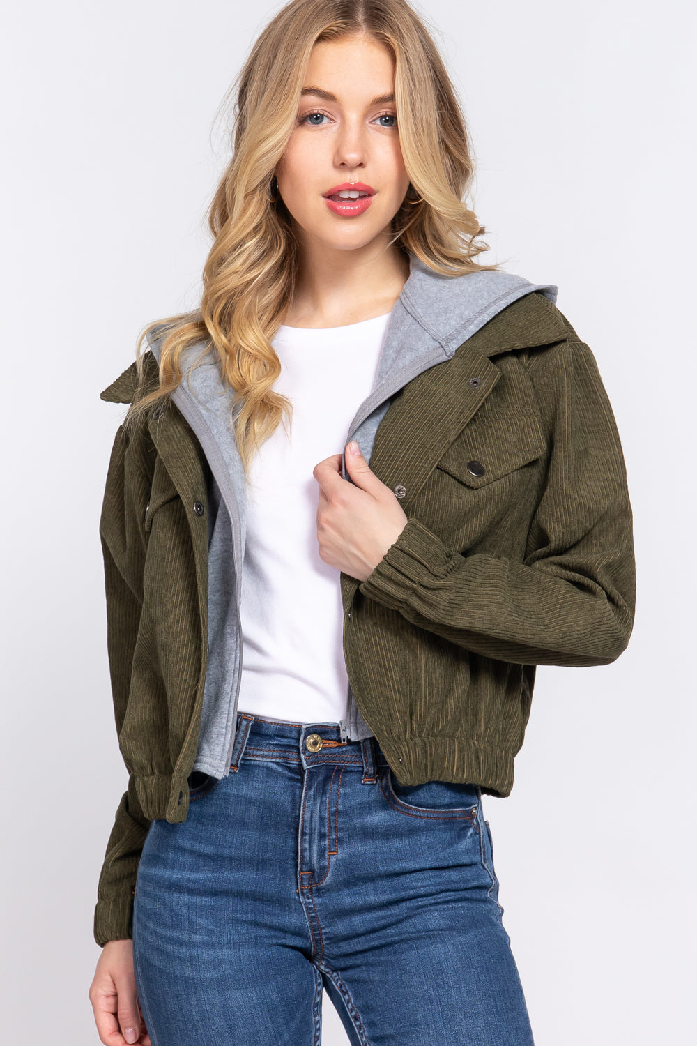 hoodie corduroy jacket