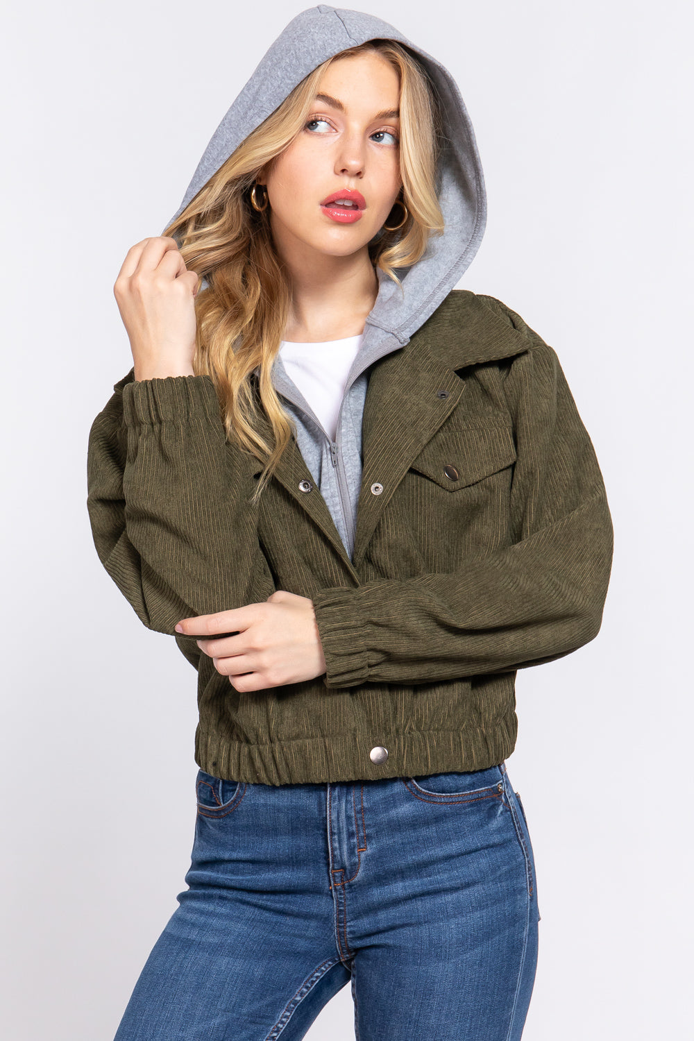 hoodie corduroy jacket