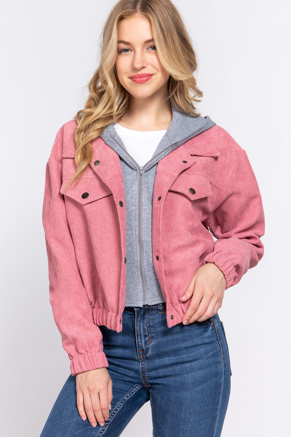 hoodie corduroy jacket