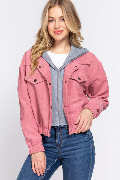 Hoodie Corduroy Jacket