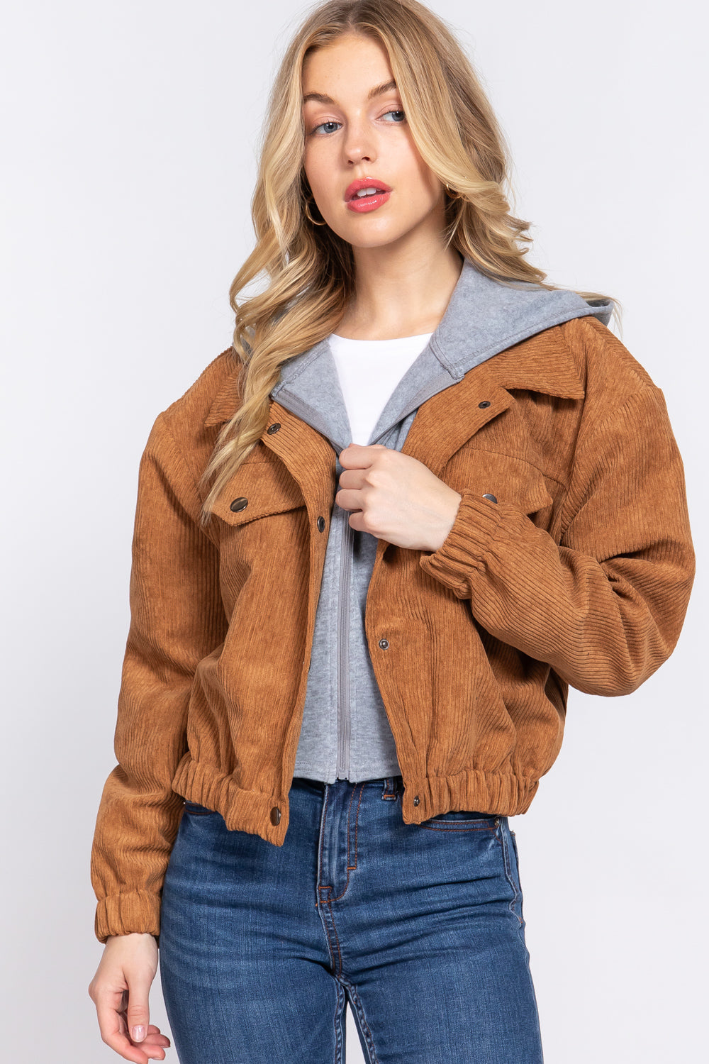 hoodie corduroy jacket