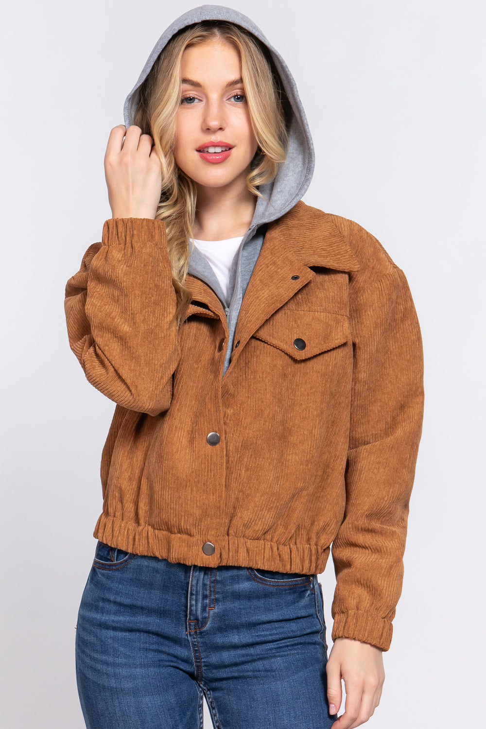 hoodie corduroy jacket