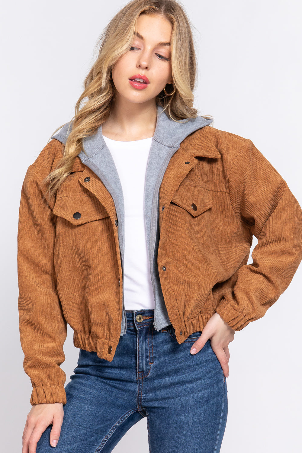 hoodie corduroy jacket