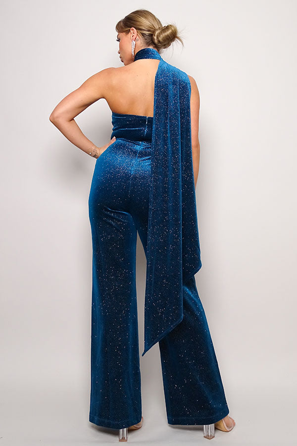 glitter velvet jumpsuit