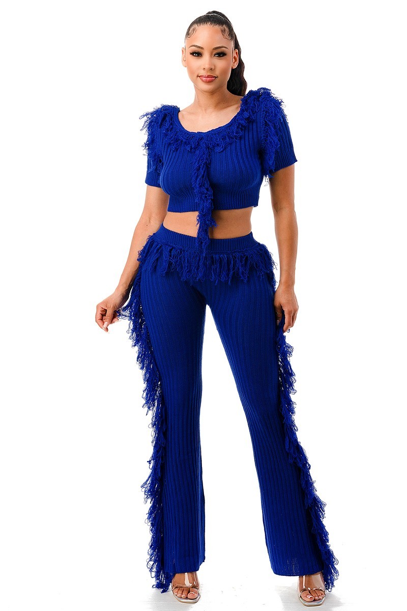 fringe top & pants set