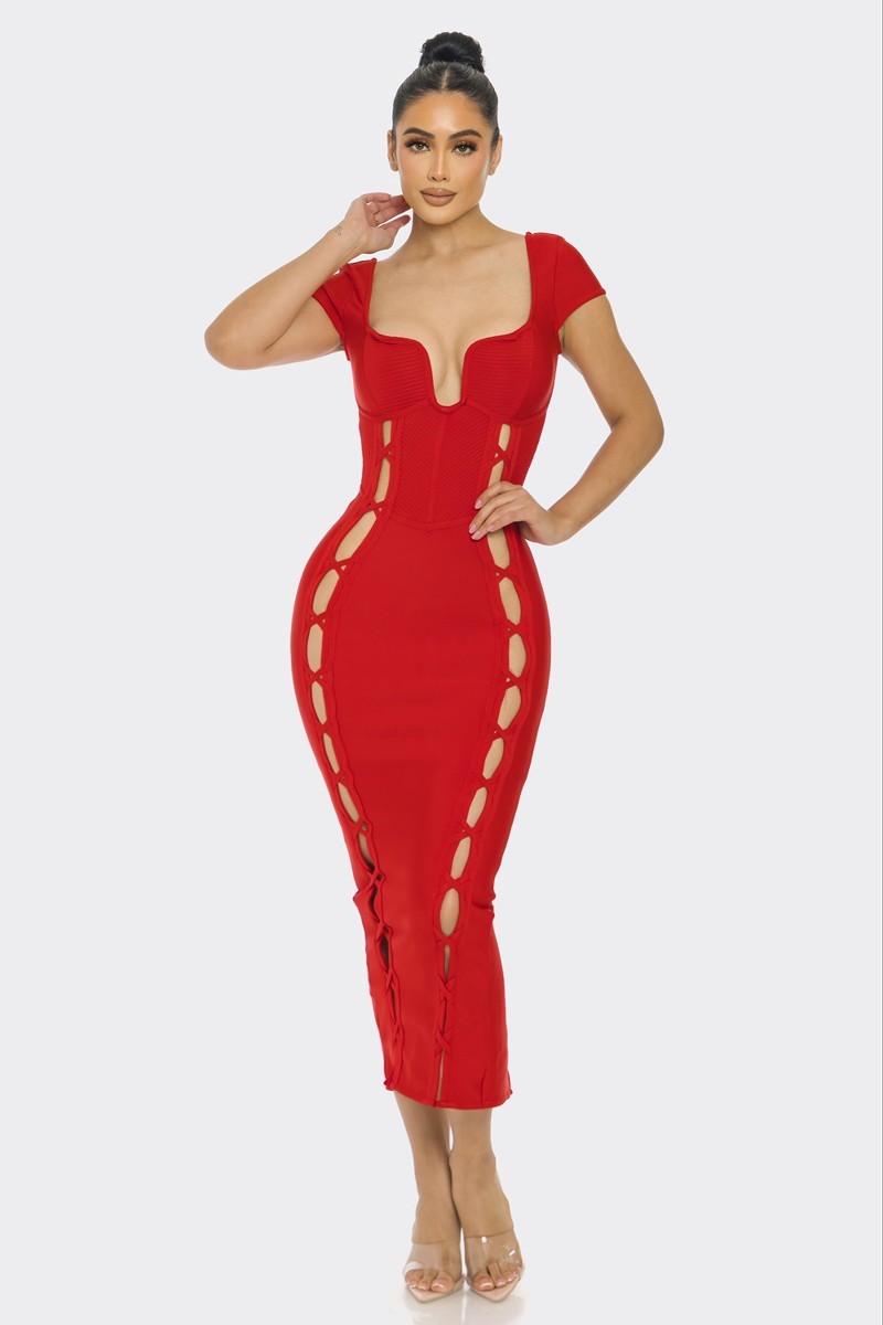 bandage midi dress