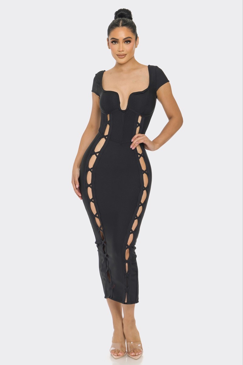 bandage midi dress