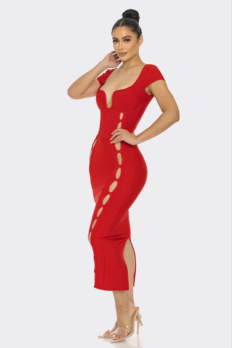 bandage midi dress