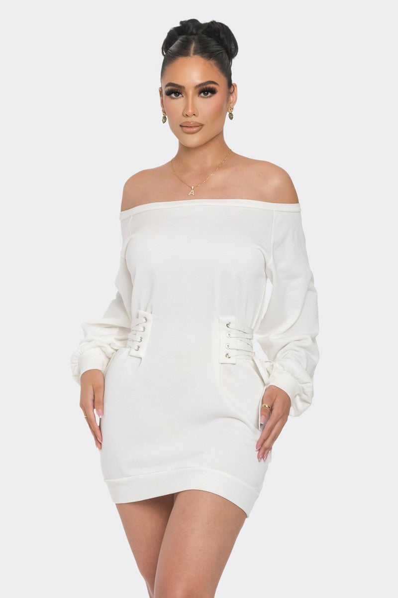 off shoulder mini dress