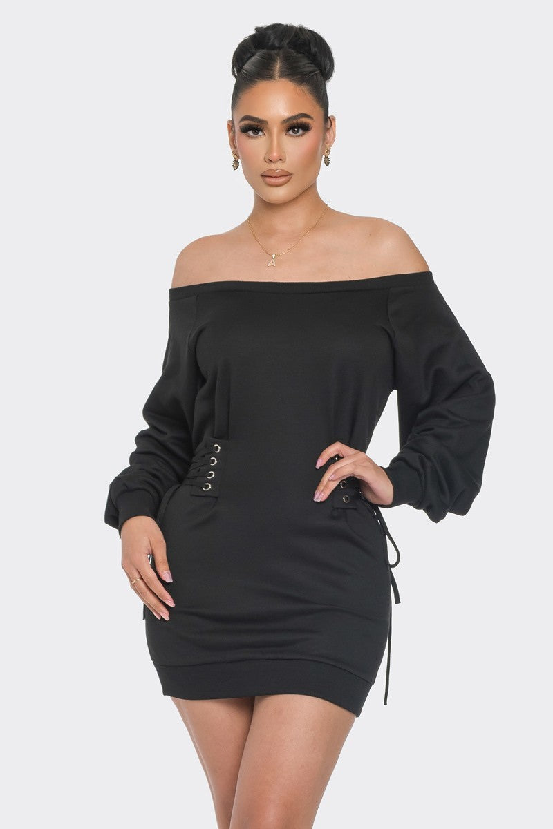 off shoulder mini dress