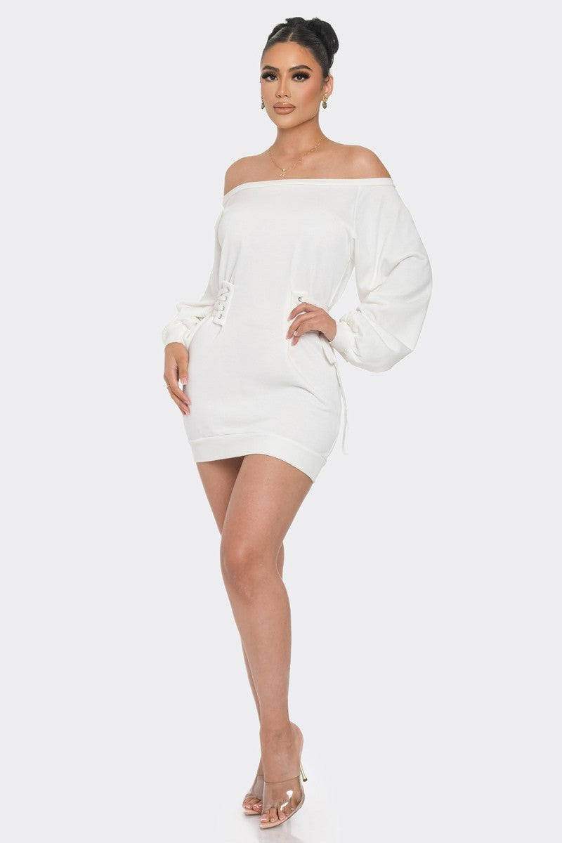 off shoulder mini dress