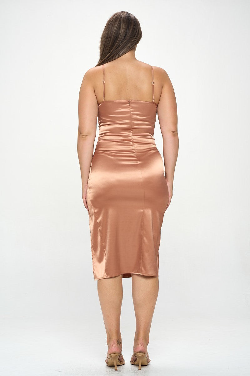 satin midi dress