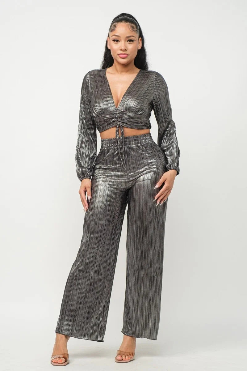 foil top & pants set