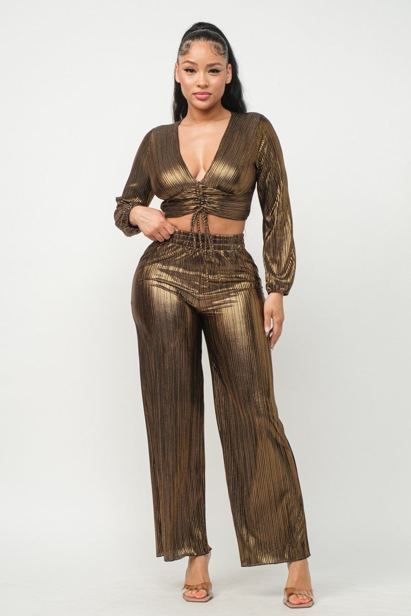 foil top & pants set