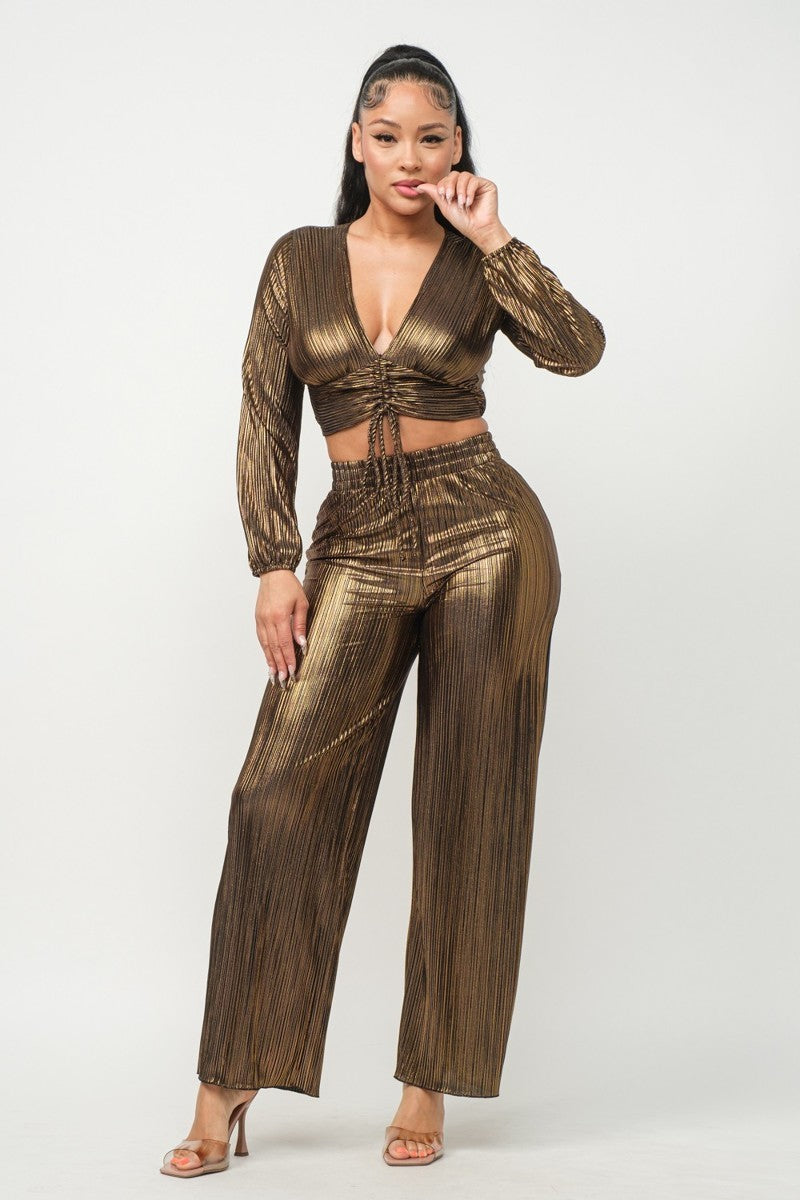 foil top & pants set