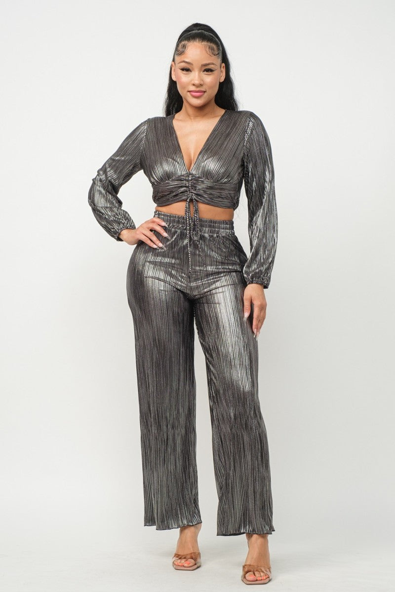 foil top & pants set