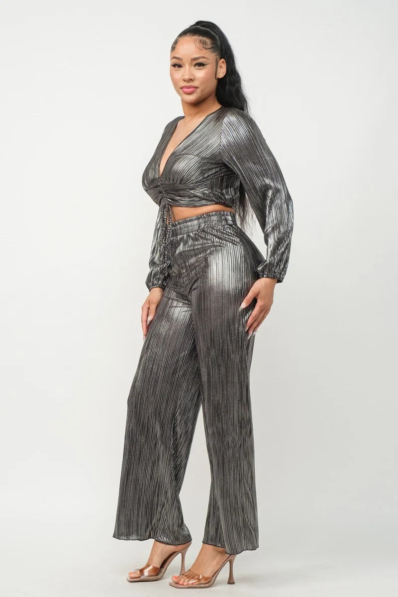 foil top & pants set