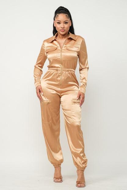 Front Zipper Jumpsuit