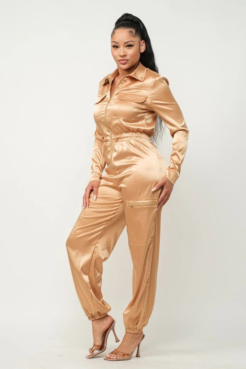 front zipper jumpsuit