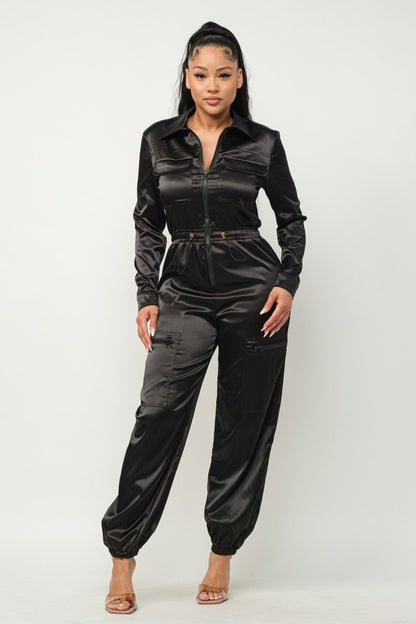 Front Zipper Jumpsuit