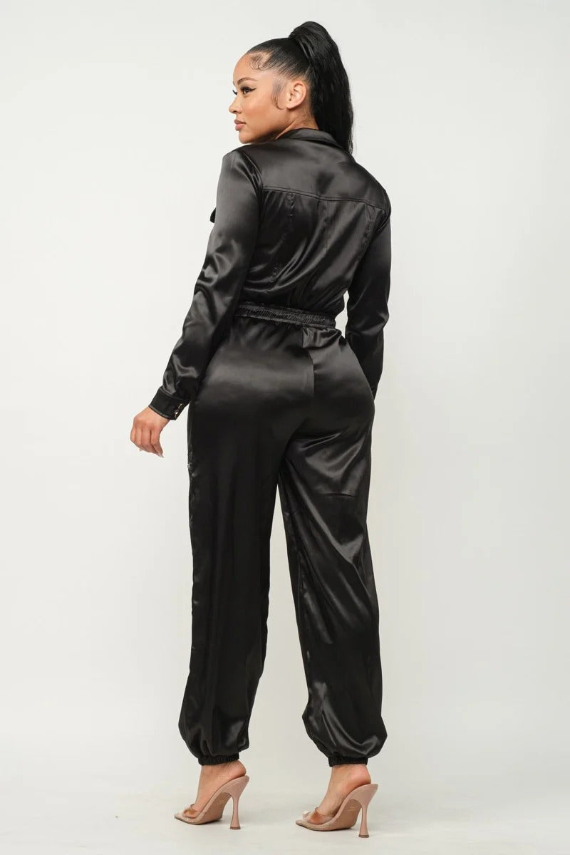 front zipper jumpsuit