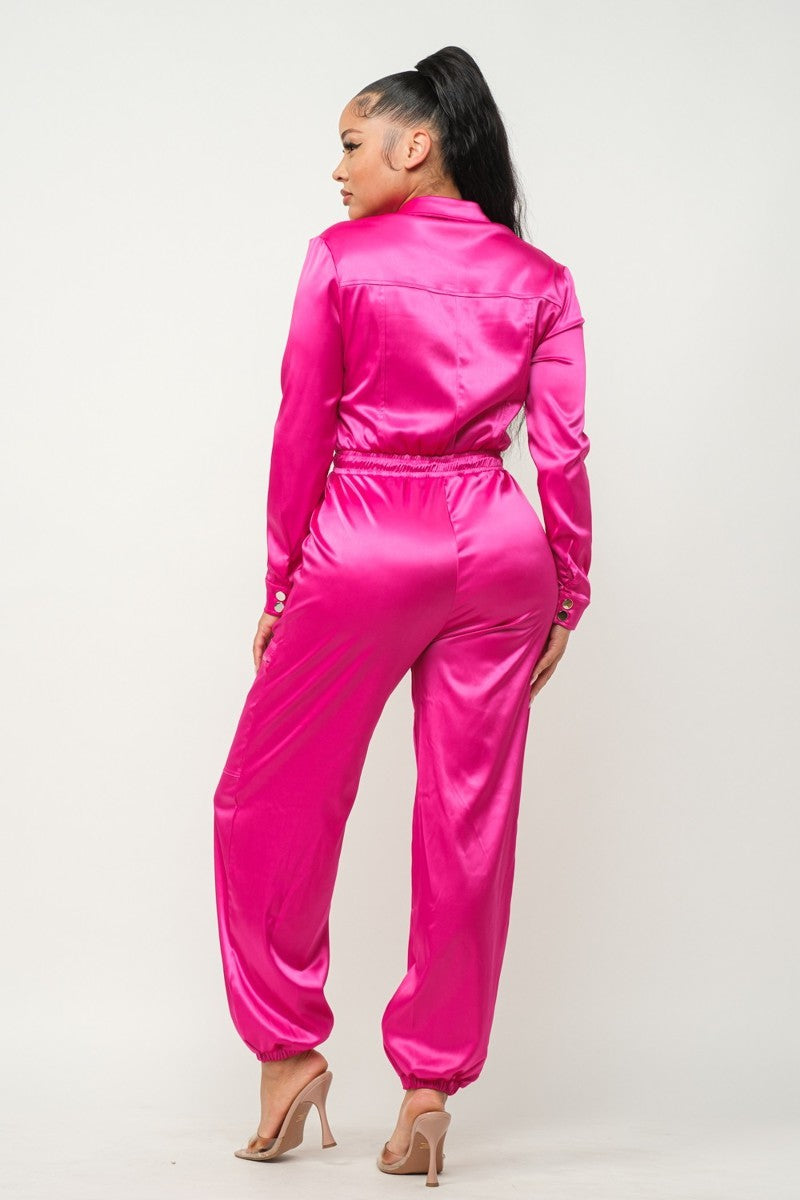 front zipper jumpsuit